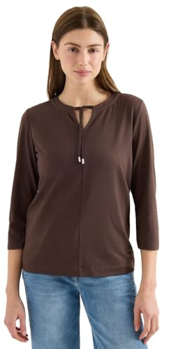 Damen 3/4-Arm Shirt mit Split Neck