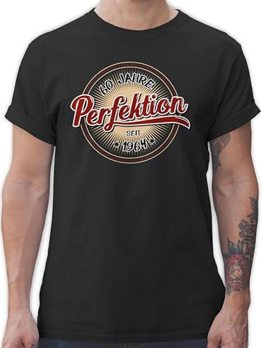 T-Shirt Herren - 60. Geburtstag - Sechzig Jahre Perfektion seit 1965 - XL - Schwarz - Geschenke für männer ab 60 Tshirt zum 60.Geburtstag 60-Geburtstag 1962 tischirt. sprüche Geburtstagsgeschenke
