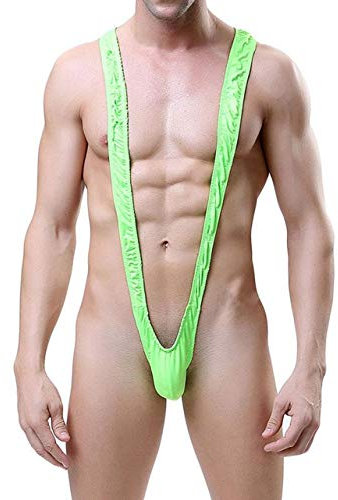 Creamlin Maillot de Bain Sexy pour Homme Borat Manikini Thong Costume de Halloween Cadeau de Noël (Vert)
