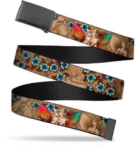 Buckle-Down Herren Web Belt Tattoo Johnny Fairies 1.5 Grtel, Mehrfarbig, 4 cm Breit / 42 cm Hosen Größe