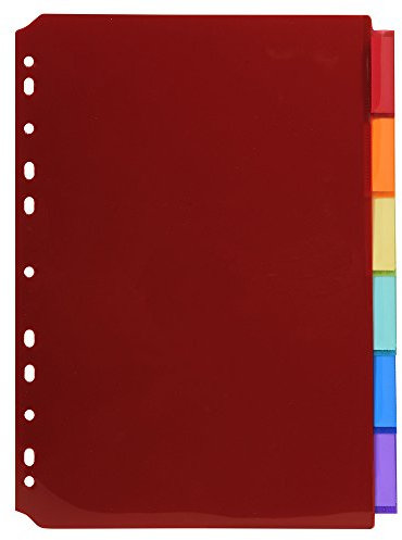 Exacompta 3906E Premium-Register für DIN A4 aus langlebigem Kunststoff 6-teilig volle Höhe 21 x 29,7 cm vollfarbig 6 Farben mit Etikettenbogen zum Beschriften Trennblätter
