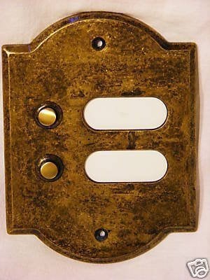 Pulsantiera Due Pulsanti in Ottone Brunito Esterno Interno