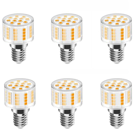 WULUN LED Leuchtmittel E14 5W, Flach Rund, 52 LED-Chips, Ersatz 50W E14 Halogenlampen, 3000K Warmweiß, 500 LM, 360 Grad Abstrahlwinkel, AC 220-240V, Nicht Dimmbar, 6 Stück