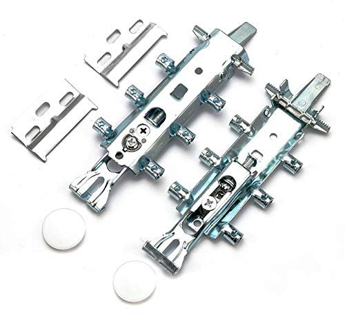 Concealed Kitchen Cabinet Hangers, Tiberham 2Pcs Universal Wall Hanging Bracket, Heavy Duty Kitchen Wall Unit Cabinet Plates, Wall Mounted Cabinet Cupboard Holder Suspension Brackets with Cover Caps