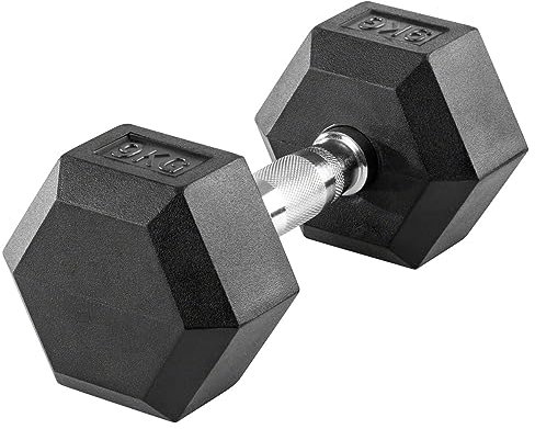 Sport-Tec Hex Kompakthantel aus Gummi, 9 kg, Hexagon-Hantel