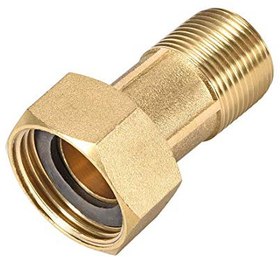 Messing Schlauchverbinder Sechskant G1 3/4 männlich x G1 3/4 weiblich Gewinde Anschluss Wasserzähler 60 mm Länge