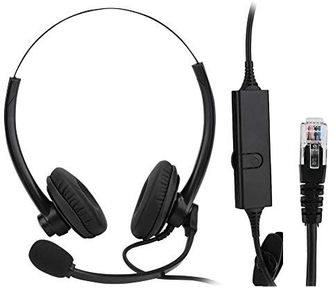 Casque téléphonique Téléphone Fixe Casque Filaire RJ11 Casque de Bureau avec Microphone antibruit pour Le Service Client du Centre d'appels
