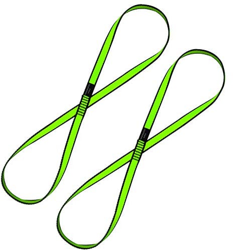 KIKIGOAL 18MM Daisy Chains Nylon Starke Kletterriemen Verstellbare Klettergurte Climbing Seil Starke Daisy Chain Für Outdoor Sport Camping (2pcs Grün, 60CM/24Inch)