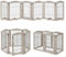 unipaws Extra Wide Hallway Dog Gate, Freestanding Tall Dog Gate, 6 Panels Pet Gate with 5 Support Feet, Wooden Foldable Stairs Barrier (Fits 203cm-330cm, Weathered Grey)