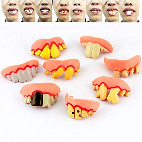 8 Stück lustige Hässliche Gefälschte Zähne Gag Geschenk Kostüm Party Spiel Zubehör zufällig