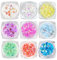 Nail Art Rhinestones, 9 Boxes Flatback Gems Half Round Crystal Mermaid Colorful Glass Pearl Beads 3D Faux Pearls Nail Art Decorations for for Crafts DIY Nail Art Clothes Shoes