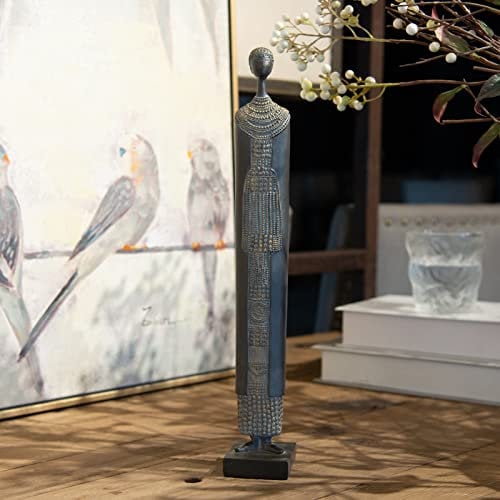 Guichifun Figura Coleccionable de Estatua Africana, Figura Tradicional Tribal para decoración del hogar, Arte Africano Abstracto, decoración para estantes, Estatua de Mujer Negra, 1.5 x 2 x 13