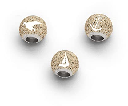 DUR Bead BORKUM Silber-Anhänger mit echtem Strandsand, rhodiniert