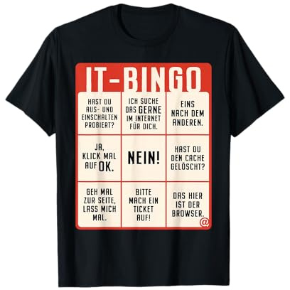 IT Support Bingo Service Desk IT Helpdesk Rechenzentrum T-Shirt