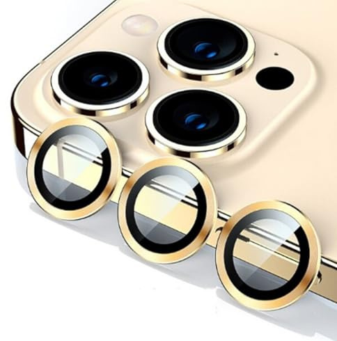 Compatible With iPhone 13/13 Mini - A Set of 2 Gold Glass Camera Lens Protectors