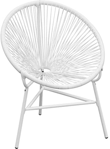 DCRAF Home Products-Garden Sessel, Mond, Polyrattan, Weiß