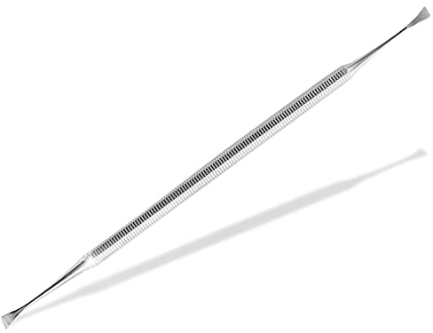 Hunde Zahnsteinkratzer Zahnbelag Reiniger Schaber Flügel doppelseitig | Zahnsteinentferner Zahnreiniger Zahnpflege für Haustiere aus Edelstahl 17 cm