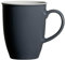 Ritzenhoff & Breker Doppio Kaffeebecher, 320 ml, Dunkelgrauer Henkelbecher aus Porzellan, Mix & Match Geschirr, Anthrazit