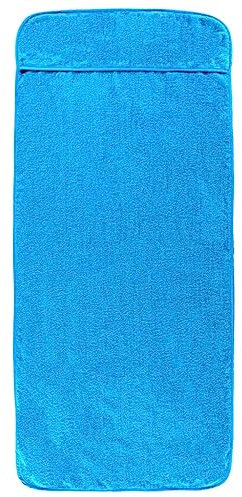 vidaXL Strandtücher 2 STK., Frottee Schonbezug für Strandstuhl, Strandliegenauflage mit Kapuzenüberschlag, Handtuch Badetuch, Türkis 60x135cm Stoff 400 GSM