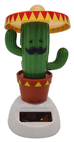 URFEDA Solar Wackelfiguren Für Auto Kaktus Solar Tanzen Spielzeug Solarbetriebenes Tanzen Schwingendes Cartoon Spielzeug Bobbleheads Figur Statue Auto Armaturenbrett Ornamente für Auto Haus Büro