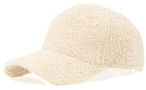 INOGIH Berretto Baseball Pelliccia Sintetico Invernale - Berretti Allaperto Calde Cappello Beanie Lana di Agnello con Visiera da Donna
