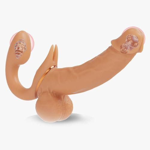 LYAMais Doppeldildo Paarvibrator für Sie mit 9 Doppelkopfvibration mit automatischer Expansions- und Kontraktionsfunktion Homosexueller weiblicher Masturbator mit realistischem Dildo（Vibration）