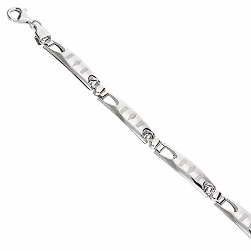 Armband mit Platten für Herren aus 18 Karat Weißgold, Weißgold, Ohne Steine