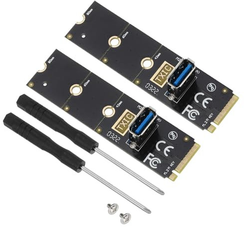 sourcing map M.2 NVME to USB3.0 PCI-E Riser M2 Slot Extended GPU Graphics Card Extension Adapter Card for Computer, Desktop, 2 Set