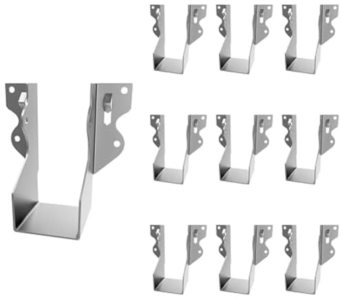 FIGGRITID 10Pcs LU24 2X4 Galvanizing Face Mount Joist Hangers for Wood Hurricane Ties Rafter Ties