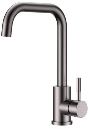 Reginox Salina GM Single Lever Square Neck Gun Metal Kitchen Mixer Tap