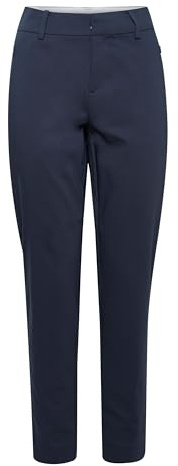 fransa FRVita Damen Stoffhose Hose Pants mit Reißverschlusstaschen Gürtelschlaufen Baumwollmischung Slim fit, Größe:46, Farbe:Dark Peacoat (194010)