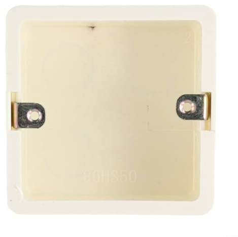 Unterputzdose, Unterputzdose, Unterputzdose, 80 x 80 x 50 mm, 1-Gang-Unterputzdose, elektrisch, weiß, geformt für Aufputzmontage, schlanke Unterputzdose, Wandsteckdose, Lichtschalter (252 x 80 x 50