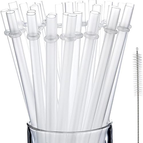 10 cannucce riutilizzabili in plastica trasparente, infrangibili, per feste, 22,9 cm