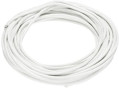 sourcing map 10 Meter/32.8ft 20AWG High Temp Wire, Flexible Mica Cable, Insulated 500 Degrees Celsius High Temperature Braided Wire Cable Resistant Electrical for Lamp Boiler Heater, White