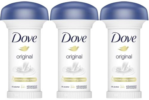 Dove Original Feuchtigkeitscreme, Anti-Transpirant & Anti-Transpirant, 50 ml x 3 Stück