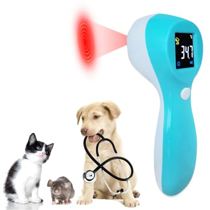 Thermomètre Numérique pour Animaux de Compagnie pour une Détection Précise de la Fièvre, Thermomètre Numérique Infrarouge sans pour Chien et Chat, Mesure Rapide en