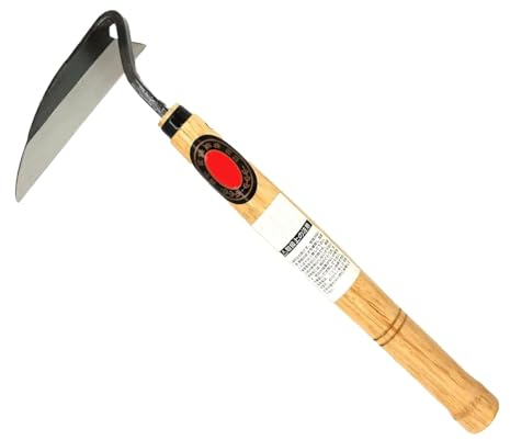 Hugsweet Handsichel-Gartengerät, Grassichel mit langem Griff | Grasschneider, Jätsichel,Stahlschneider, Sichel mit langem Griff, Sense-Werkzeug, Handhacke, Gartensense zum Jäten und Kultivieren