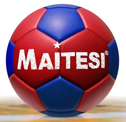 pwavum Handball Größe 2, Jugend-Handball-Spielball und Trainingsball, Jugend-offizielle Größe Indoor-Outdoor-Sport-Handball, geeignet für Übungsgeschenke Schüler-Trainingshandball (rot blau)