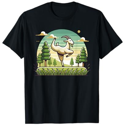 Ziege Yoga Spielzeug Ziege Stofftier Plüsch Ziege Yoga Party Spiel T-Shirt