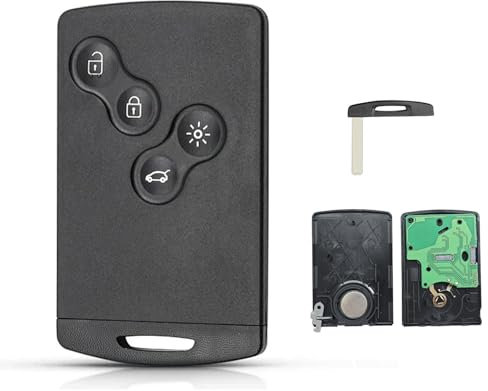 AULESSE Carte Renault Megane 3 Coque de Clé Télécommande avec 433MHz ID46 PCF7952 Puce Compatible 2007-2015 Laguna 3 /2008-2016 Scenic /2009-2015 Megane 3 Clé Télécommande Carte Vierge Adaptable