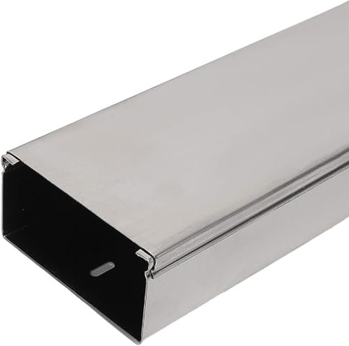 ONIICHI Kabelkanal 2 x 1 m Kabelkanal, Kabelabdeckungskanal, Bodenformlösung, Bodenkabelkanal, Bodenkabelabdeckung, dekorativer Kabelkanal, quadratischer Kabelkanal, Selbstklebende-Silver||80 * 40mm
