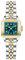VXFAIZY Quadratische Zarte Damenuhr Mit Arabischen Ziffern Leicht Zu Lesen KostÜM-Uhr FÜR Damen (Silver-Gold Green)