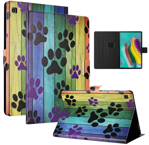 LSPCASA Hülle für Samsung Galaxy Tab S5e 10.5 Zoll (SM-T725/T720) PU Leder Geldtasche Kartenhalter Samsung Galaxy Tab S5E Tablet Case Cover Magnetkraft Schutzhülle Katzenpfotenmuster