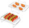 XTDMJ Racks Air Fryer à 2 couches - Accessoires Square 304 en acier inoxydable - Accessoires pour friteuse à air chaud - Accessoires pour Russell Hobbs Philips 6,2 L/8 L/Ninja 5,7 L/COSORI 5,5 L-6,4 L