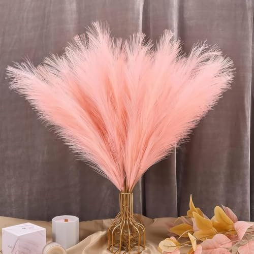 30 Pièces Pampas Sechees Decoration,Fleurs Sechees Naturelles,Bouquet Fleurs Séchées,Fleur Sechees Decoration,Herbe de la Pampa pour Mariage Décor Bohème Salon (Rose)