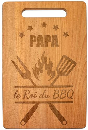 ERNESTINE - Planche à découper Papa - cadeau fête des pères original - planche apéro personnalisée pour les papas - idée anniversaire Noël barbecue - cadeaux planches bois pères homme