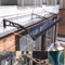 Auvent de porte d'entrée extérieure avec grand évier et fenêtre en polycarbonate transparent pour jardin, patio, porche abri