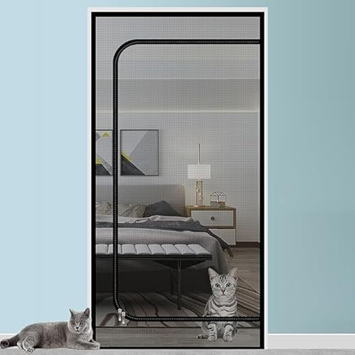 Zanzariera Per Porta Di Gatti, Dimensioni Personalizzate, A Prova Di Animali Domestici, Con Cerniera, Resistente Ai Gatti, Rete Antigraffio Per Finestra, Balcone, Soggiorno E Camera Da Letto(110x220cm