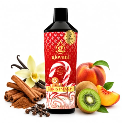 Giovani Wäscheparfüm CHRISTMAS PIE 500 ml – Magischer Weihnachtsduft mit Apfel, Kiwi, Zimt & Pfirsich – Süß, würzig Wäscheduft | (100 Wäschen)