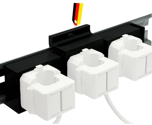 DIN-Schienen Halterung für Shelly Pro 3EM 120A – Robuster Hutschienenhalter für Shelly Stromzähler (3 Phasen) – Einfache Montage auf Hutschiene, Schwarz
